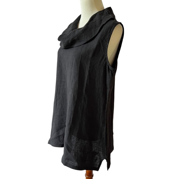 FENINI TUNIC TOP XS 100% BREATHABLE LINEN PULL ON COWL NECK CASUAL MINIMALIST - Picture 4 of 12